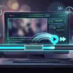 Videoplayer-Oberfläche mit als gesponsert markiertem Bereich auf der Zeitleiste und Vorspul-Symbolen